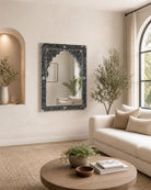 Ocean-Black Mother of Pearl Frame Mirror - Art and craft furniture