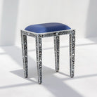 OCEAN-BLACK MOTHER OF PEARL SEATING STOOL - Art and craft furniture