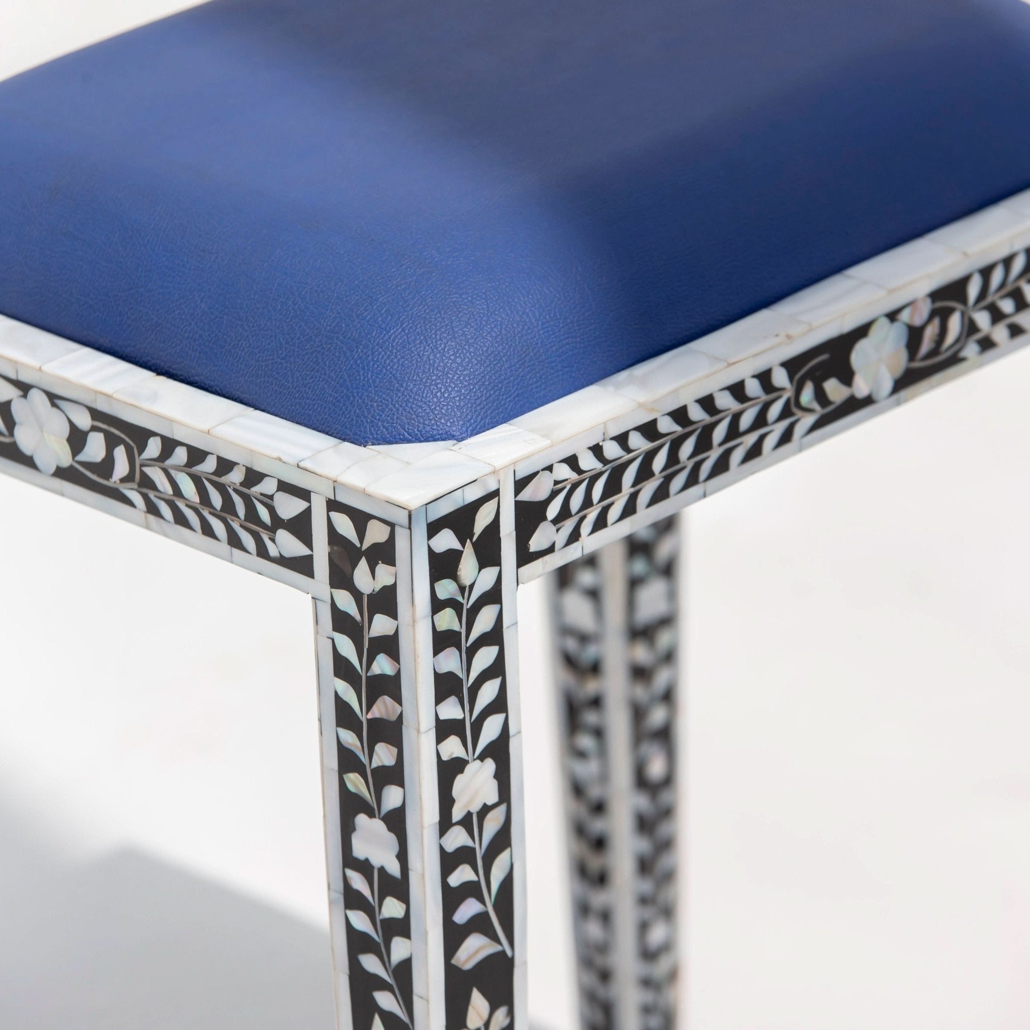 OCEAN-BLACK MOTHER OF PEARL SEATING STOOL - Art and craft furniture
