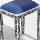 OCEAN-BLACK MOTHER OF PEARL SEATING STOOL - Art and craft furniture