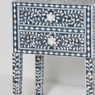 OCEAN-BLACK MOTHER OF PEARL TWO DRAWER BEDSIDE TABLE - Art and craft furniture