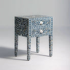 OCEAN-BLACK MOTHER OF PEARL TWO DRAWER BEDSIDE TABLE - Art and craft furniture
