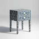 OCEAN-BLACK MOTHER OF PEARL TWO DRAWER BEDSIDE TABLE - Art and craft furniture