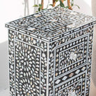 OCEAN-BLACK MOTHER OF PEARL TWO DRAWER BEDSIDE TABLE - Art and craft furniture
