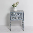 OCEAN-BLACK MOTHER OF PEARL TWO DRAWER BEDSIDE TABLE - Art and craft furniture