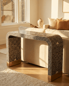 OCEAN-BLACK MOTHER OF PEARL U SHAPE CONSOLE TABLE - Art and craft furniture