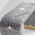 OCEAN-BLACK MOTHER OF PEARL U SHAPE CONSOLE TABLE - Art and craft furniture