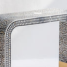 OCEAN-BLACK MOTHER OF PEARL U SHAPE CONSOLE TABLE - Art and craft furniture