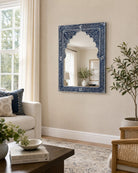 Ocean Blue Mehrab Mother Of Pearl Frame Mirror - Art and craft furniture