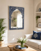 Ocean Blue Mehrab Mother Of Pearl Frame Mirror - Art and craft furniture