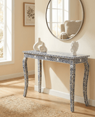 OCEAN-BLUE MOTHER OF PEARL CONSOLE TABLE - Art and craft furniture