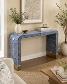 Ocean Blue Mother Of Pearl Console - Art and craft furniture