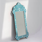 OCEAN-BLUE MOTHER OF PEARL MIRROR FRAME - Art and craft furniture