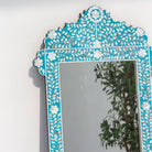 OCEAN-BLUE MOTHER OF PEARL MIRROR FRAME - Art and craft furniture