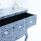 OCEAN-BLUE MOTHER OF PEARL TWO DRAWER DRAWCHEST - Art and craft furniture