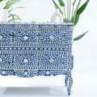 OCEAN-BLUE MOTHER OF PEARL TWO DRAWER DRAWCHEST - Art and craft furniture