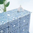OCEAN-BLUE MOTHER OF PEARL TWO DRAWER DRAWCHEST - Art and craft furniture