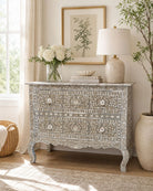 Ocean Gray Mother of Pearl Two Drawer Drawchest - Art and craft furniture