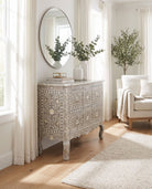 Ocean Gray Mother of Pearl Two Drawer Drawchest - Art and craft furniture