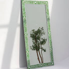 OCEAN-GREEN MOTHER OF PEARL MIRROR FRAME - Art and craft furniture