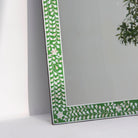 OCEAN-GREEN MOTHER OF PEARL MIRROR FRAME - Art and craft furniture