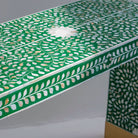 OCEAN-GREEN MOTHER OF PEARL U SHAPE CONSOLE TABLE - Art and craft furniture