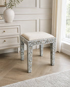Ocean Grey Mother of Pearl Seating Stool - Art and craft furniture