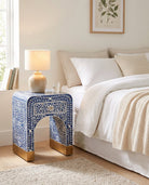 Ocean Pearl One Drawer Bedside Table - Art and craft furniture