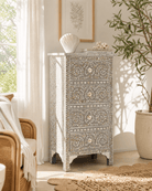 OCEAN PEARL SINGLE GREY MOP CHEST OF DRAWER - Art and craft furniture