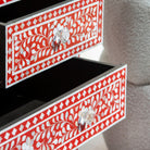 OCEAN-RED MOTHER OF PEARL CHEST OF DRAWER - Art and craft furniture
