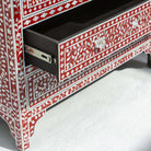 OCEAN-RED MOTHER OF PEARL CHEST OF DRAWER - Art and craft furniture
