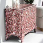 OCEAN-RED MOTHER OF PEARL CHEST OF DRAWER - Art and craft furniture