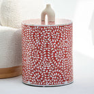 OCEAN-RED MOTHER OF PEARL ROUND SIDE TABLE - Art and craft furniture