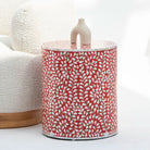 OCEAN-RED MOTHER OF PEARL ROUND SIDE TABLE - Art and craft furniture