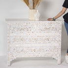 OCEAN-WHITE MOTHER OF PEARL CHEST OF DRAWER - Art and craft furniture