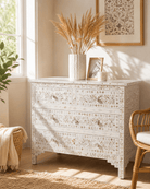 OCEAN-WHITE MOTHER OF PEARL CHEST OF DRAWER - Art and craft furniture