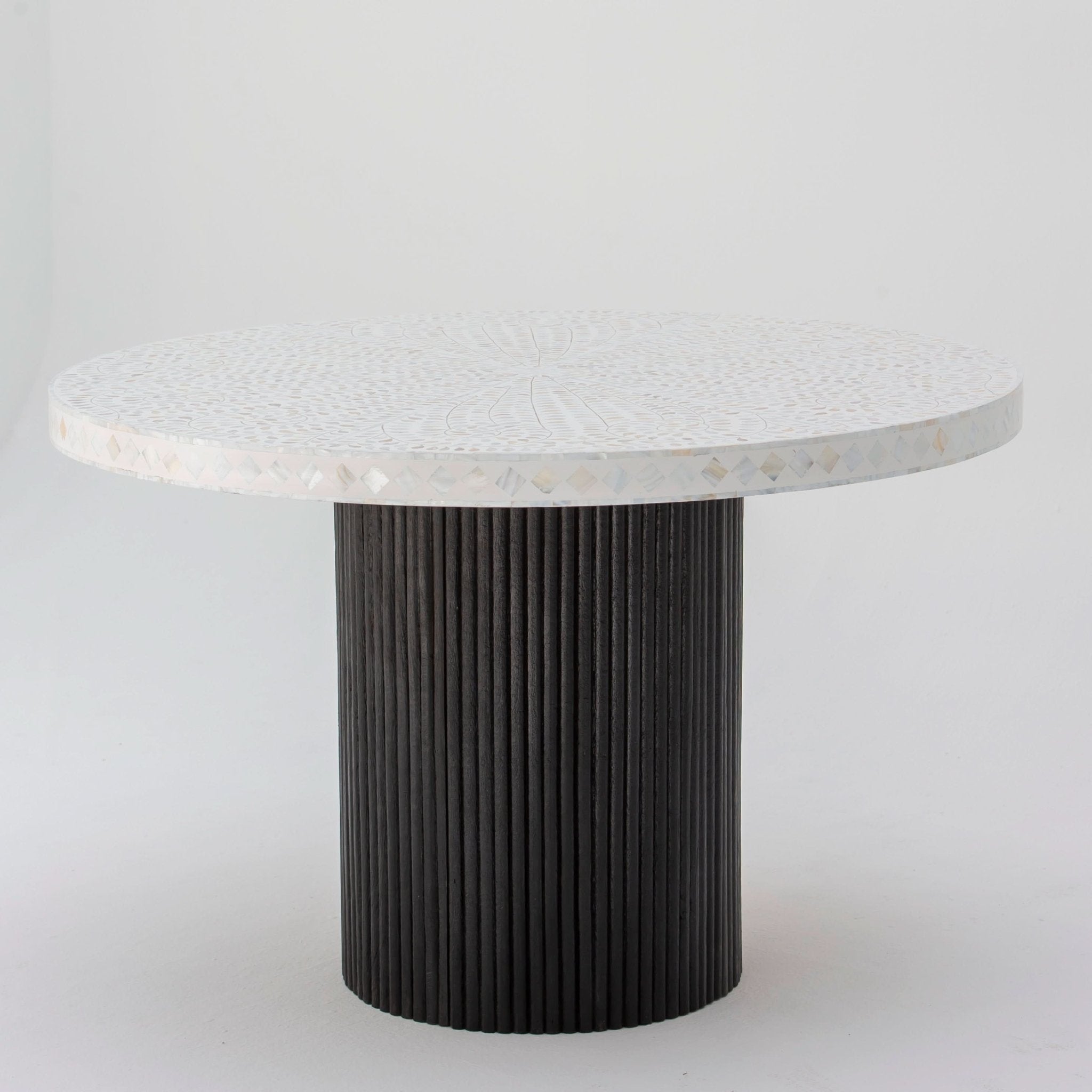 OCEAN-WHITE MOTHER OF PEARL DINING TABLE - Art and craft furniture