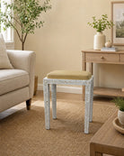 Ocean White Mother of Pearl Seating Stool - Art and craft furniture