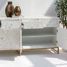 OCEAN-WHITE MOTHER OF PEARL SIDEBOARD - Art and craft furniture