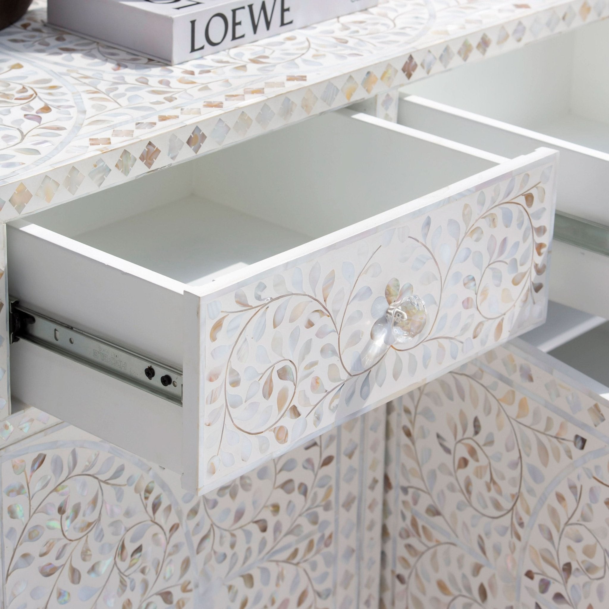 OCEAN-WHITE MOTHER OF PEARL SIDEBOARD - Art and craft furniture