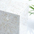 OCEAN-WHITE MOTHER OF PEARL THREE DRAWER DRAWCHEST - Art and craft furniture