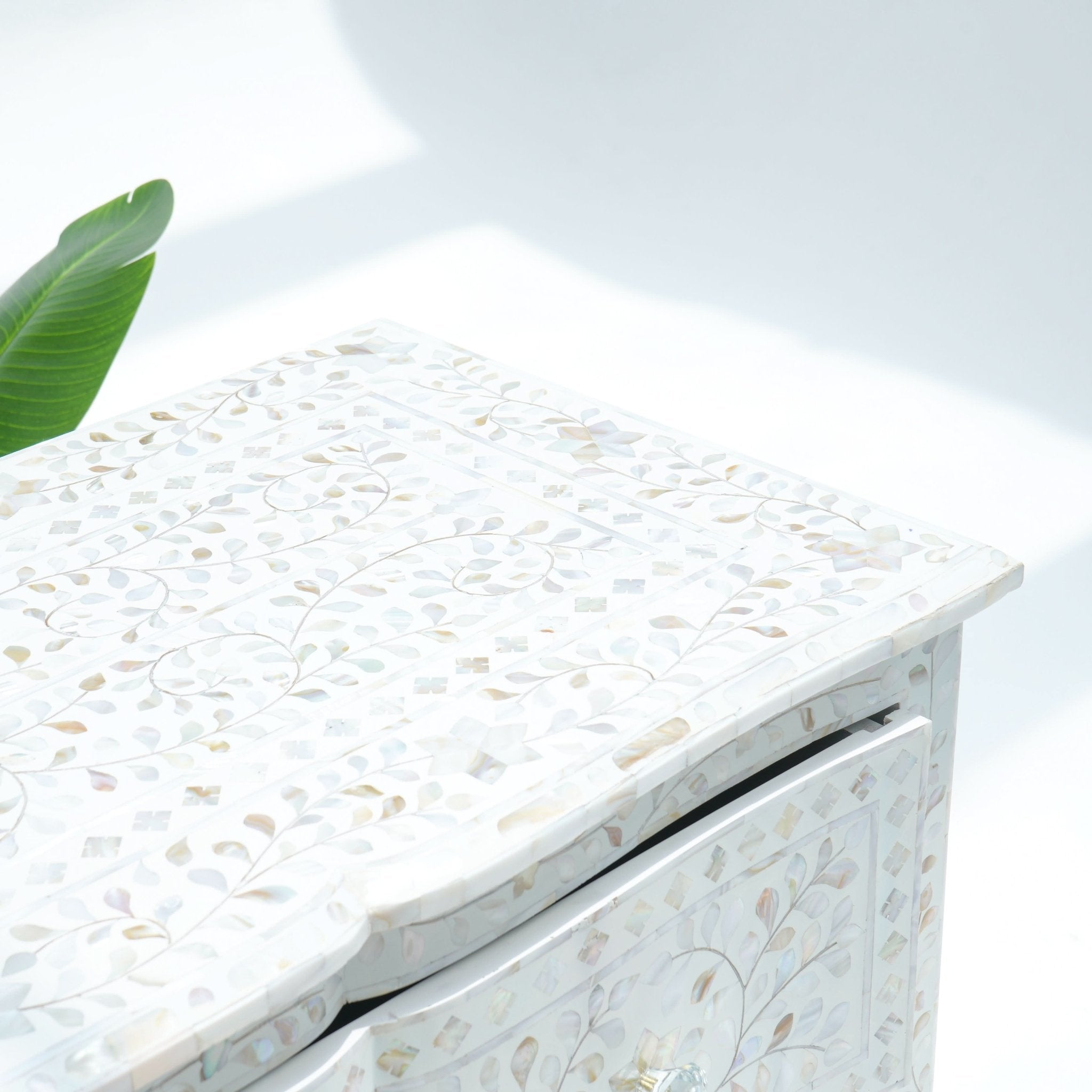 OCEAN-WHITE MOTHER OF PEARL TWO DRAWER DRAWCHEST - Art and craft furniture