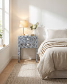 Oceanic Black Pearl Two Drawer Bedside table - Art and craft furniture