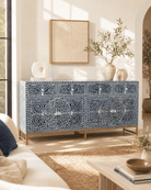 OCEANIC-BLUE MOTHER OF PEARL SIDEBOARD - Art and craft furniture