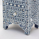 OCEANIC-BLUE MOTHER OF PEARL TWO DRAWER BEDSIDE TABLE - Art and craft furniture