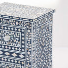 OCEANIC-BLUE MOTHER OF PEARL TWO DRAWER BEDSIDE TABLE - Art and craft furniture