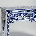 OCEANIC-BLUE MOTHER OF PEARL TWO DRAWER CONSOLE TABLE - Art and craft furniture