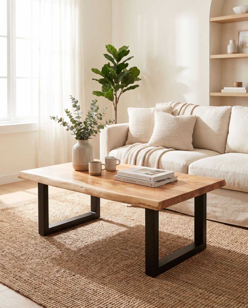 Octavia Acacia Wood U Leg Coffee Table - Art and craft furniture