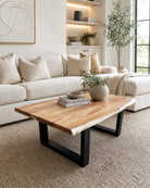 Octavia Acacia Wood U Leg Coffee Table - Art and craft furniture