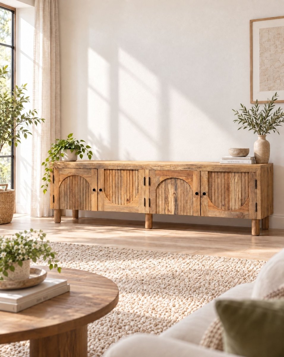 Oksana Lining Four Door Tv Stand - Art and craft furniture